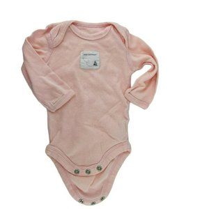 Baby Long Sleeve Pale Pink One Piece Bodysuit Premie Organic Cotton
